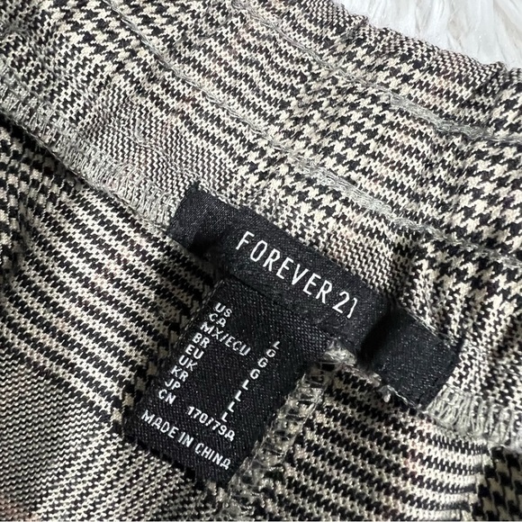 Forever 21 Wide Leg Glen Plaid Trousers Career Pants Size Large - Picture 5 of 12